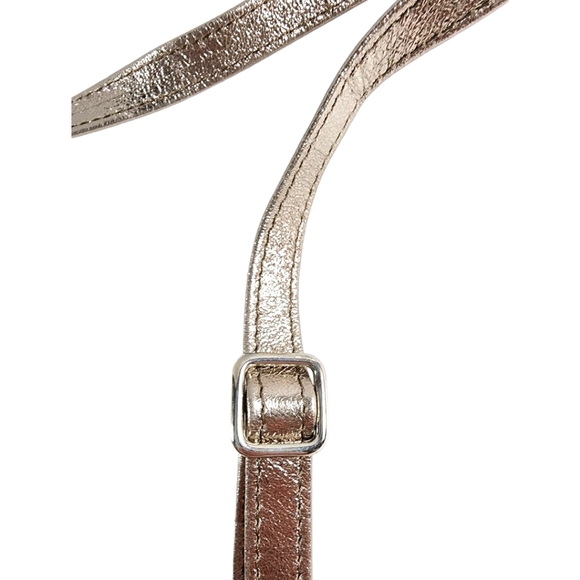 Leather Moscardini Firenze Metallic Crossbody Purse Bag - Made in Italy - Picture 4 of 6